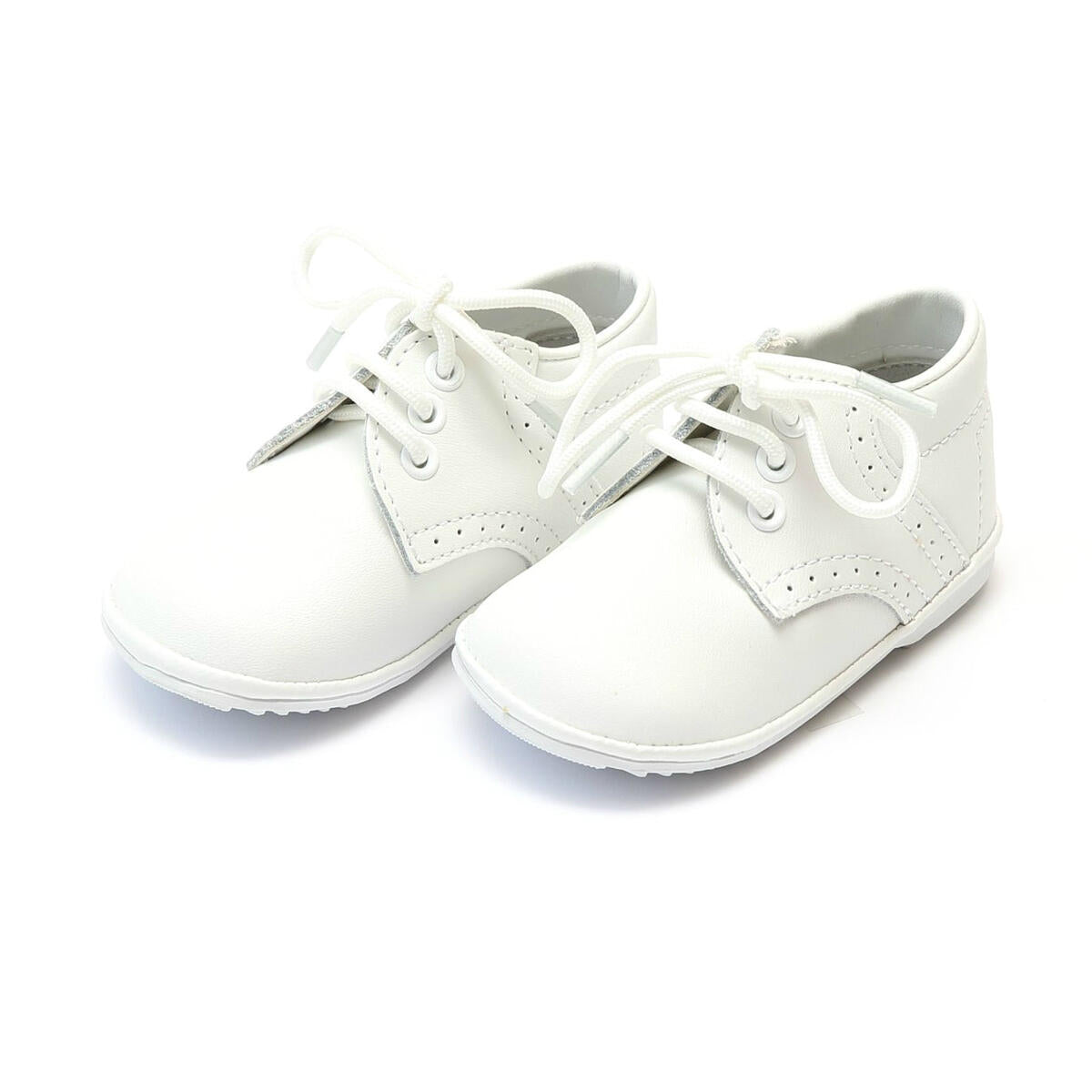 Angel - Baby James Boy's White Leather Lace Up Shoe