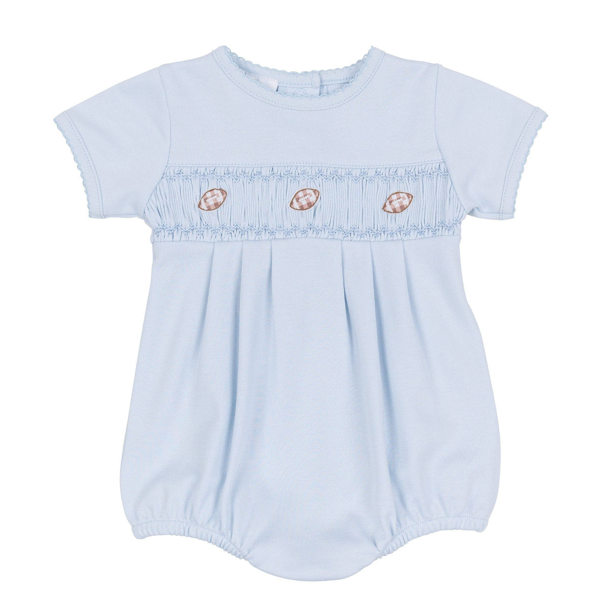 Tiny Tailgater Smocked Bubble - Light Blue