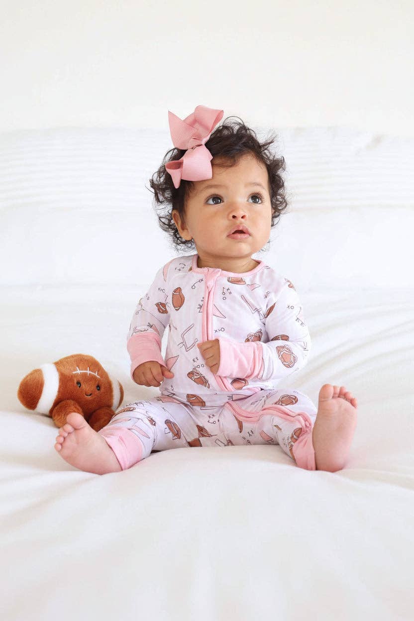 Tiny Touchdowns Convertible Zip Romper | Pink