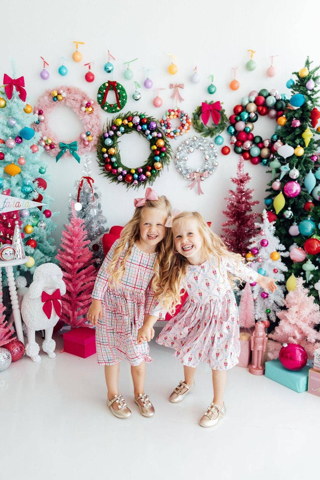 Pink Nutcracker 3/4 Sleeve Pocket Twirl Dress