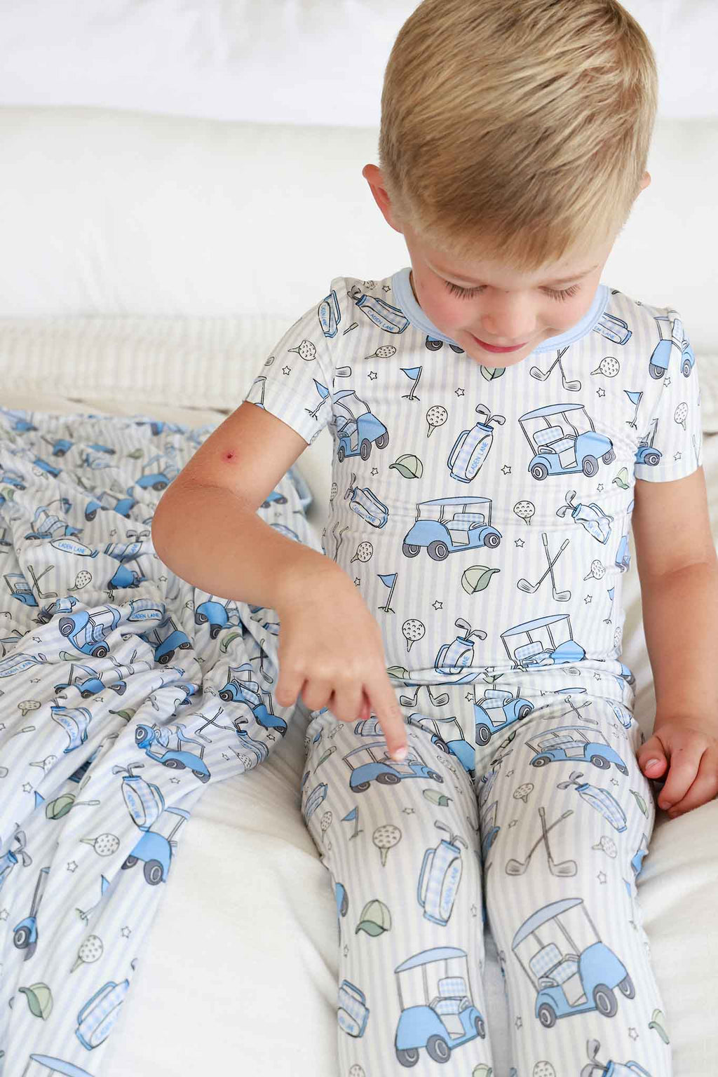 Two-Piece Bamboo Pajama Set | Caddie Crew Blue