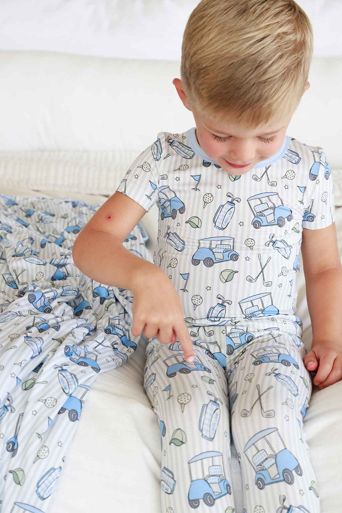 Two-Piece Bamboo Pajama Set | Caddie Crew Blue