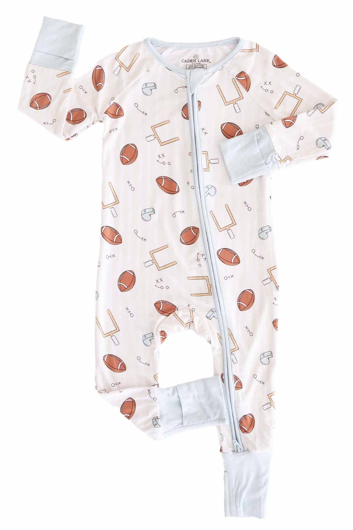 Tiny Touchdowns Convertible Zip Romper | Neutral