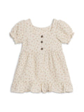 Celine Muslin Square Neck Dress - Camellia Floral / Shell + Fern