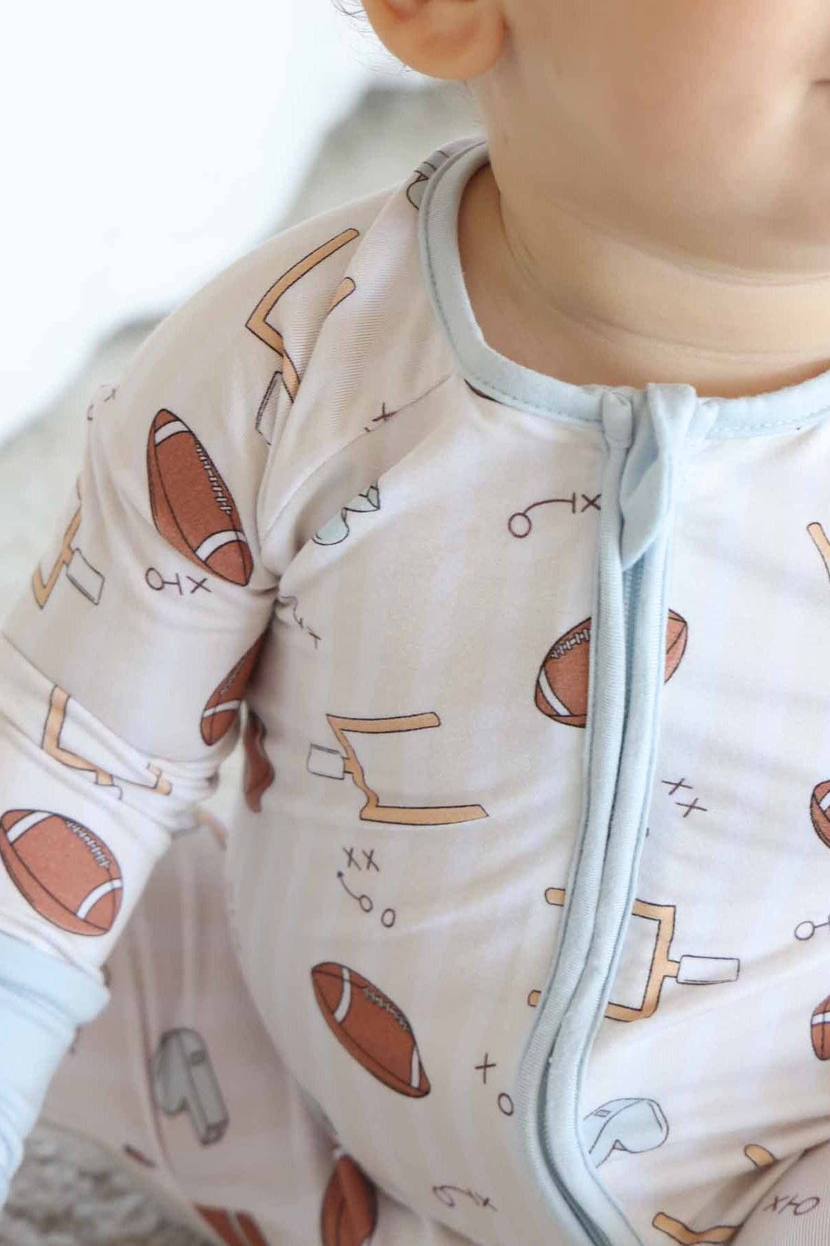 Tiny Touchdowns Convertible Zip Romper | Neutral