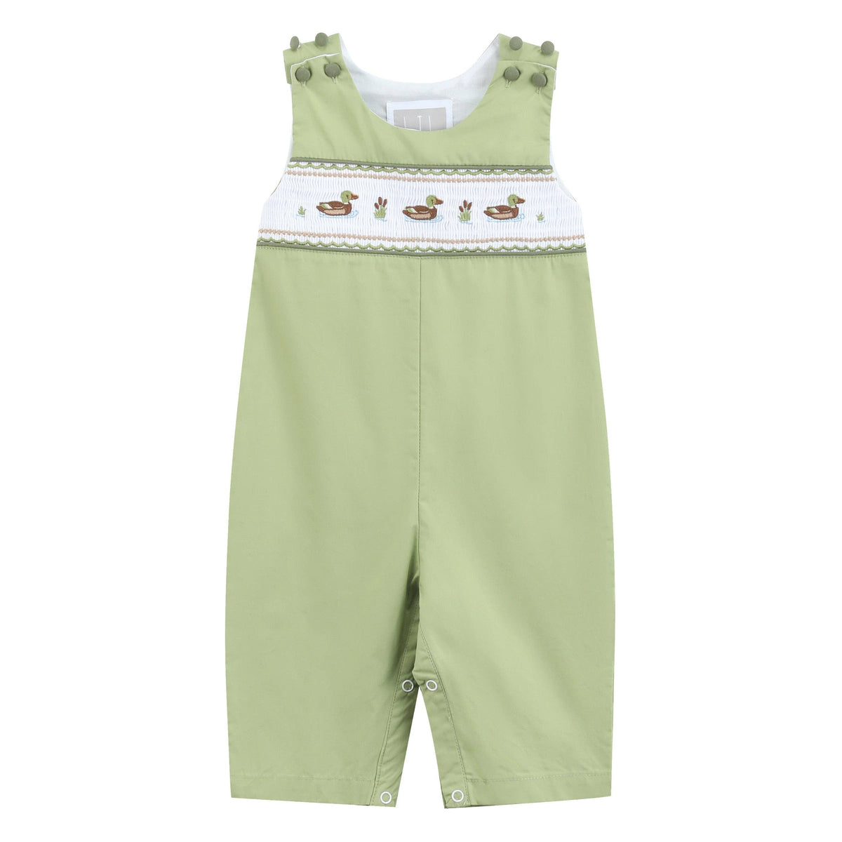 Pistachio Green Mallard Duck Smocked Longalls