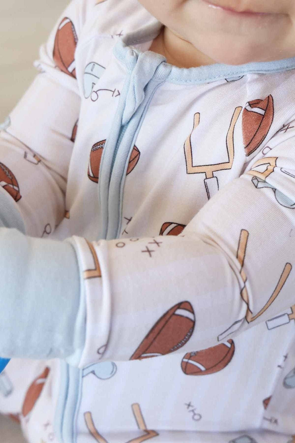 Tiny Touchdowns Convertible Zip Romper | Neutral
