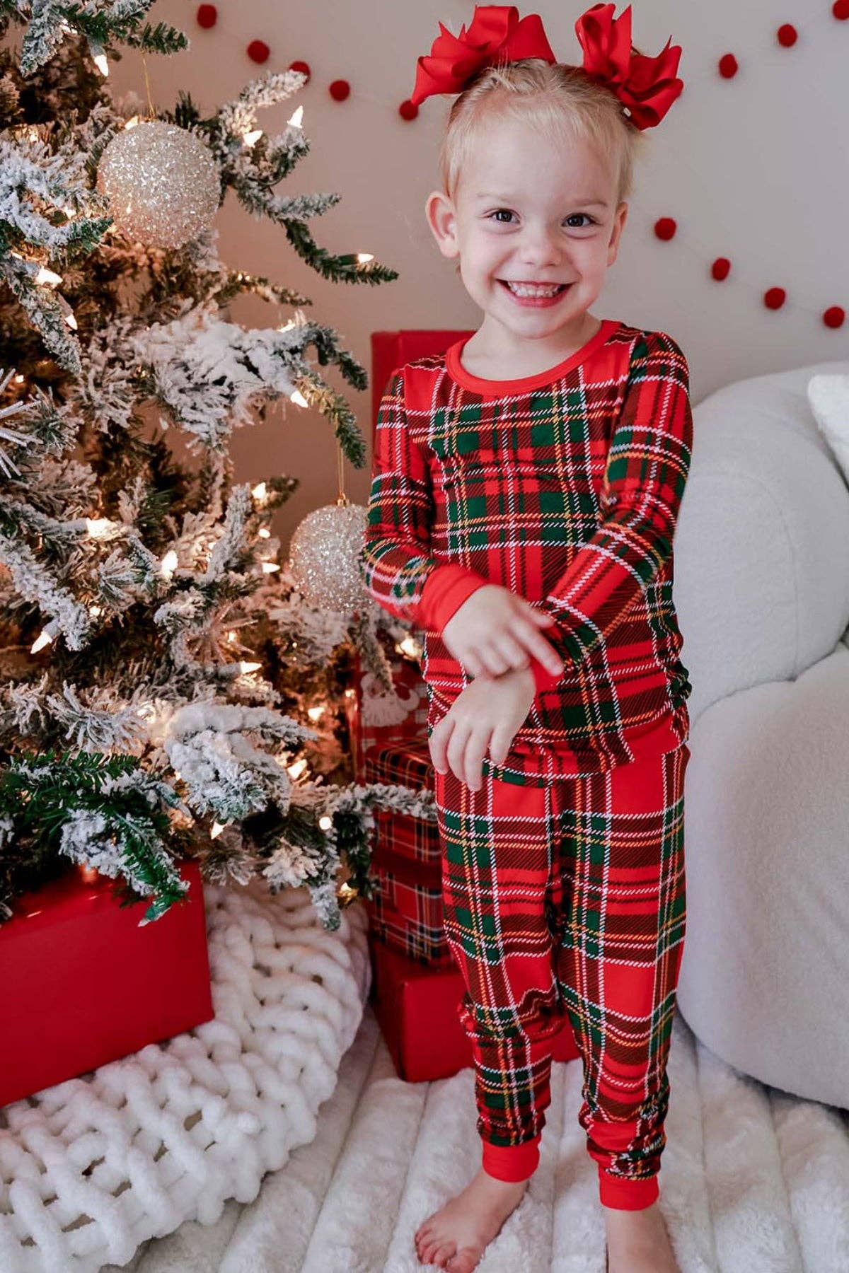 Christmas Bamboo Two-Piece Pajama Set | Plaid Tidings