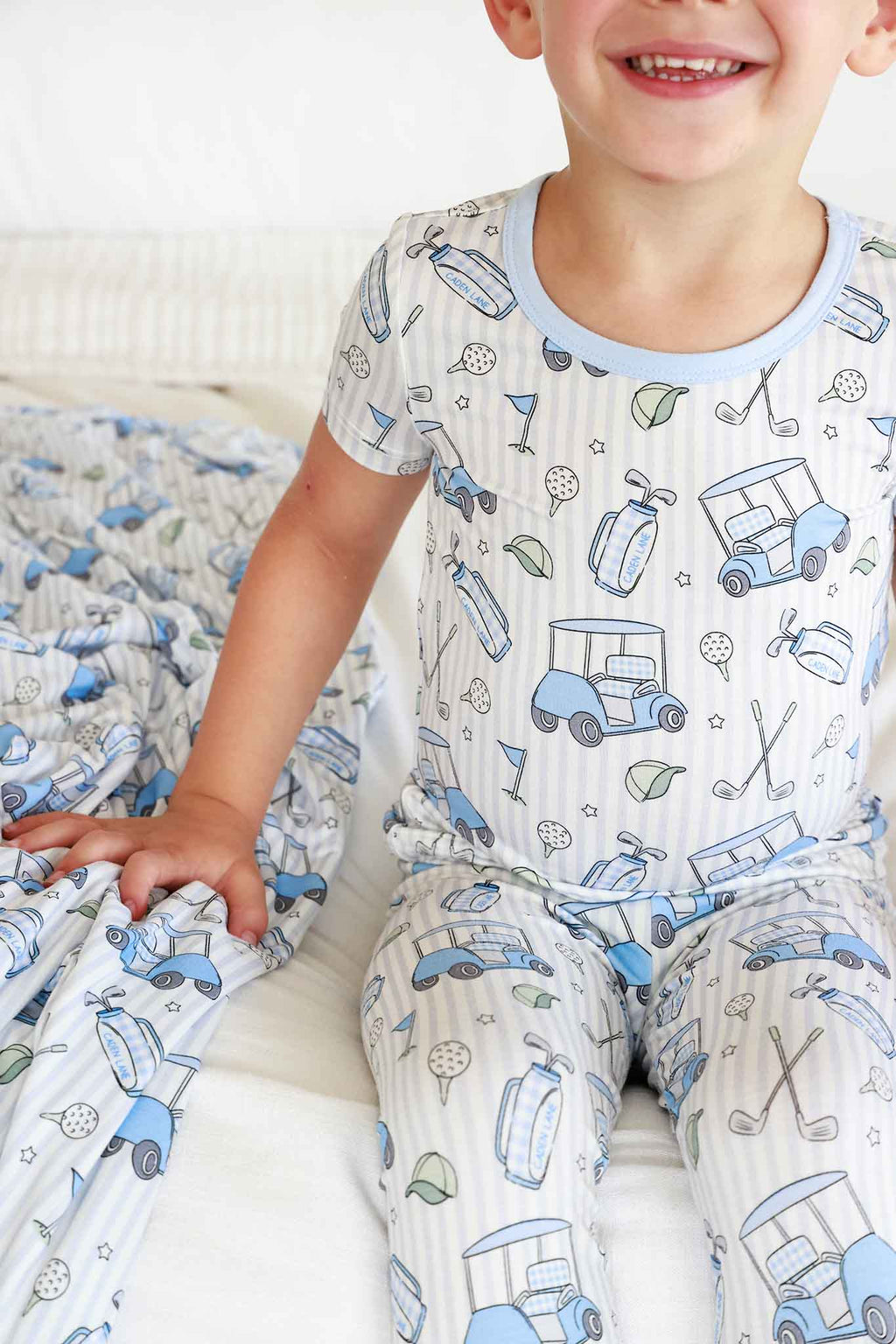Two-Piece Bamboo Pajama Set | Caddie Crew Blue
