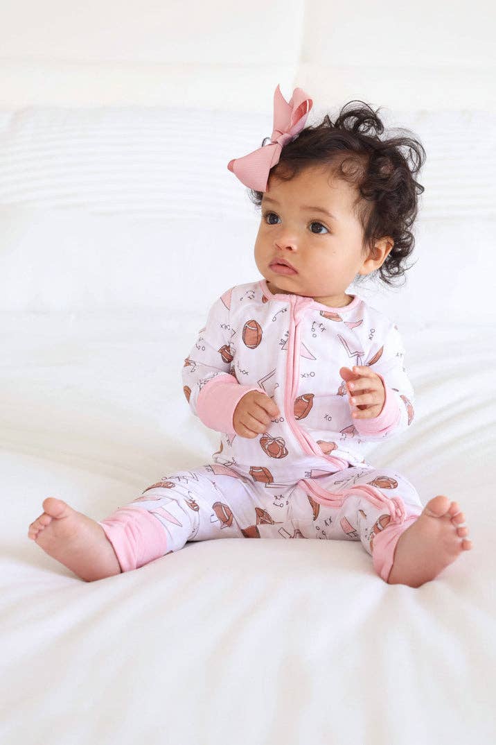 Tiny Touchdowns Convertible Zip Romper | Pink