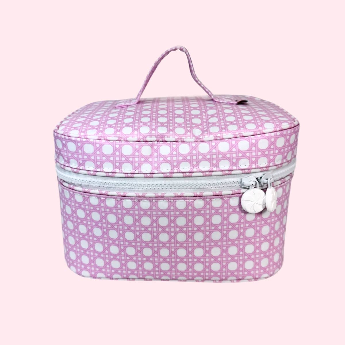 Wipeable Pink Bungalow Train Case