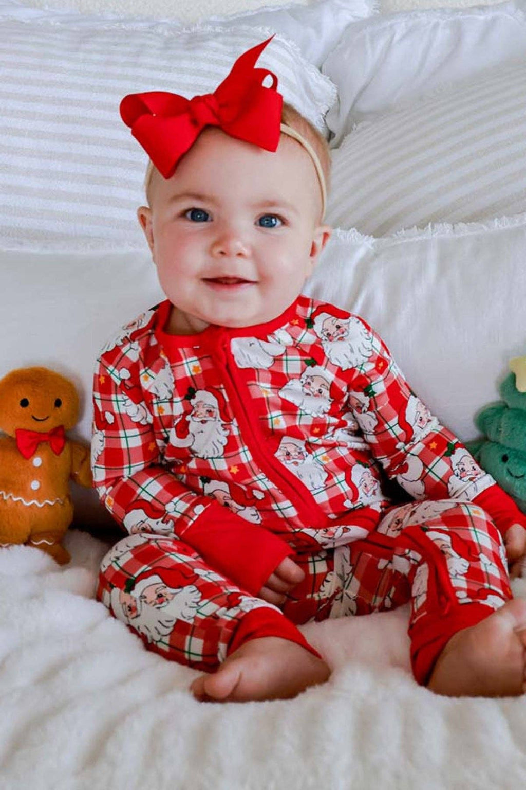 Christmas Bamboo Convertible Zipper Romper | Cozy Claus
