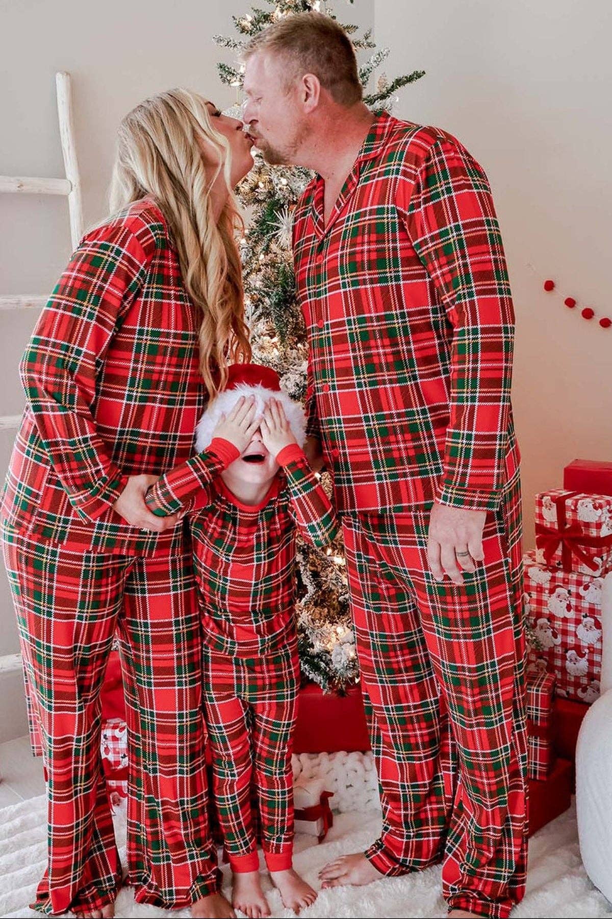 Adult Christmas Two-Piece Pajama Set | Plaid Tidings