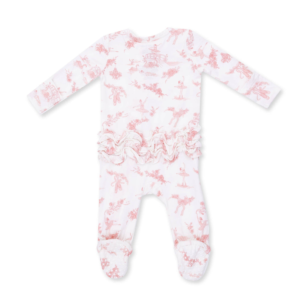 Ballet Toile - 2 Way Ruffle Back Zipper Footie