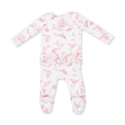 Ballet Toile - 2 Way Ruffle Back Zipper Footie