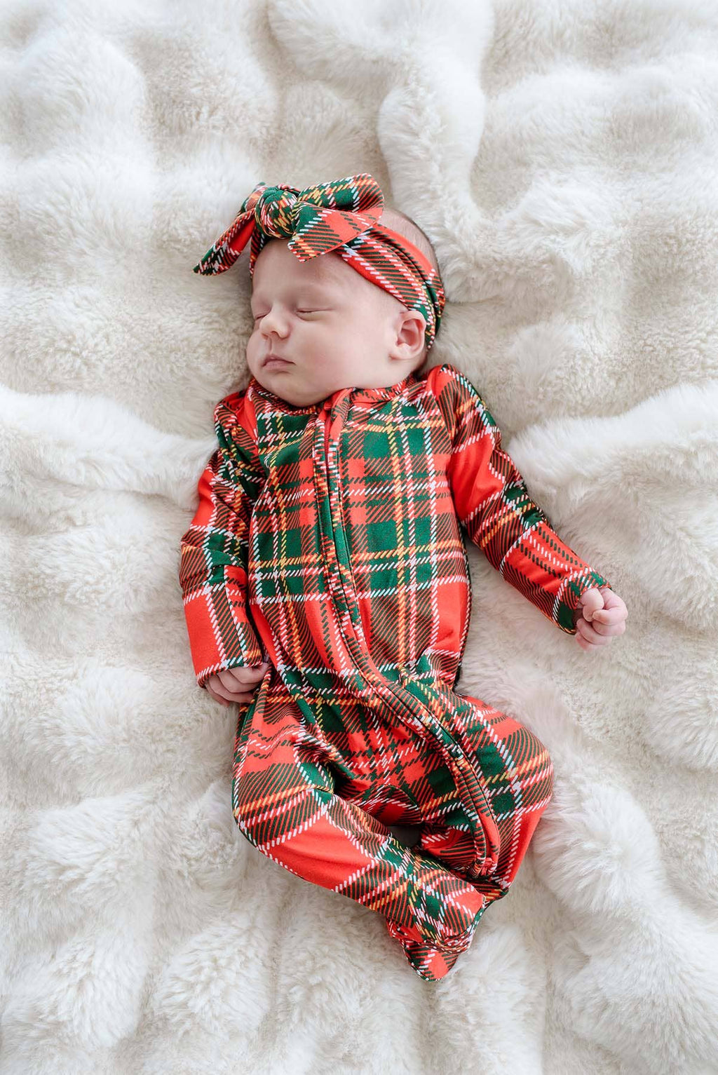 Christmas Zipper Footie | Plaid Tidings