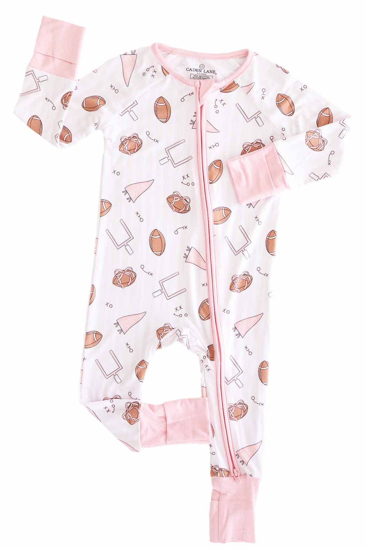 Tiny Touchdowns Convertible Zip Romper | Pink