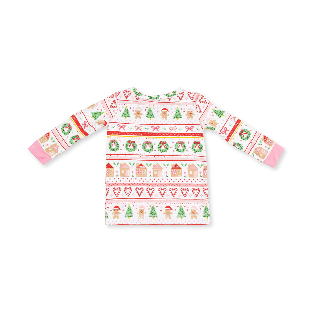 Gingerbread Fair Isle Pink - Long Sleeve Loungewear Set