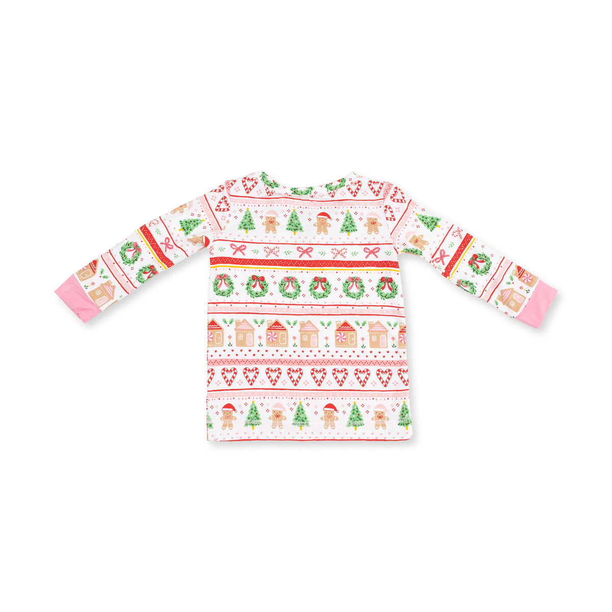 Gingerbread Fair Isle Pink - Long Sleeve Loungewear Set