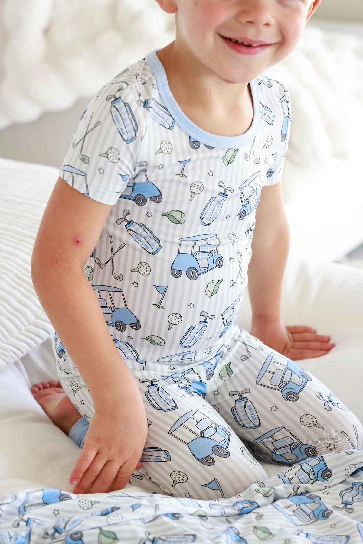 Two-Piece Bamboo Pajama Set | Caddie Crew Blue