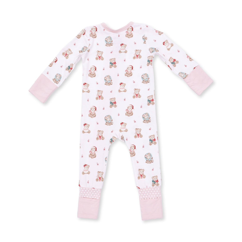 Christmas Teddy Bears Pink - Convertible Romper