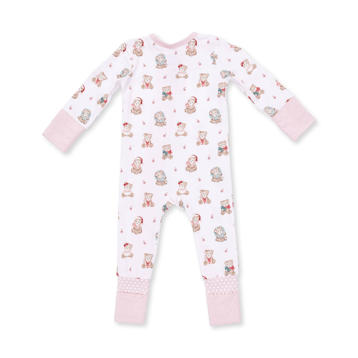 Christmas Teddy Bears Pink - Convertible Romper