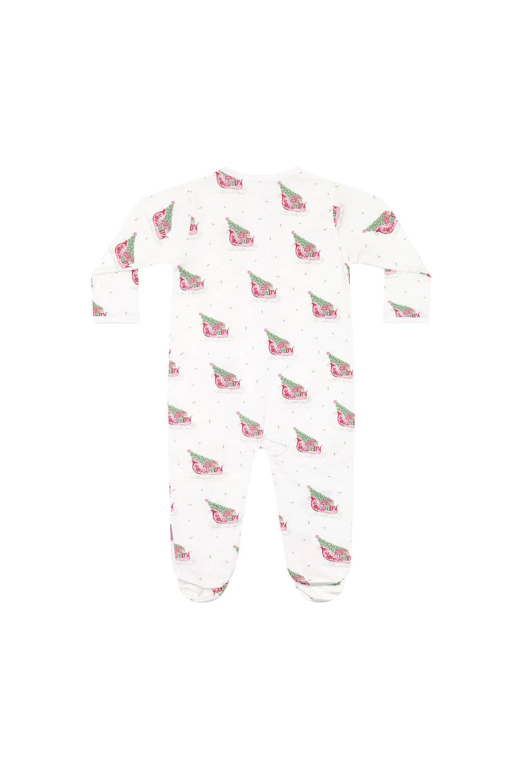 Red Merry Sleighs Zipper Footie