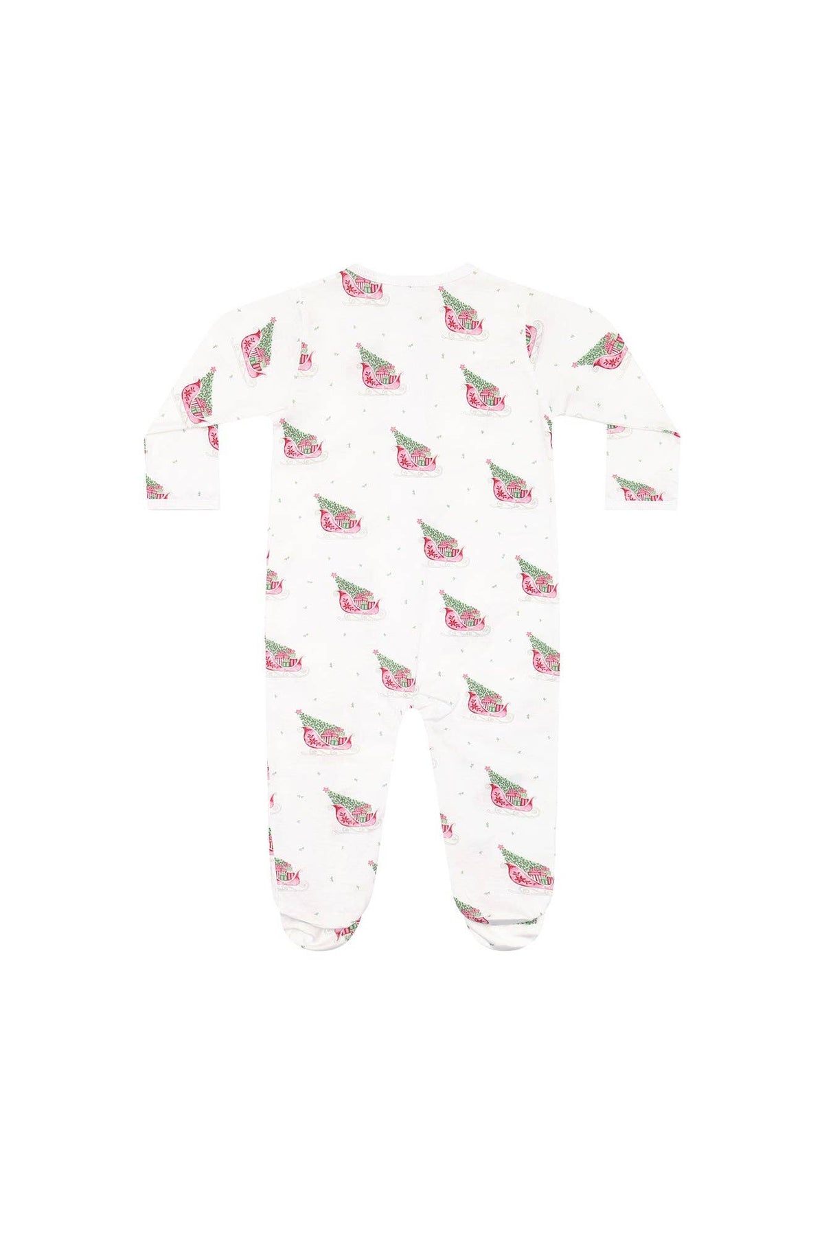 Red Merry Sleighs Zipper Footie