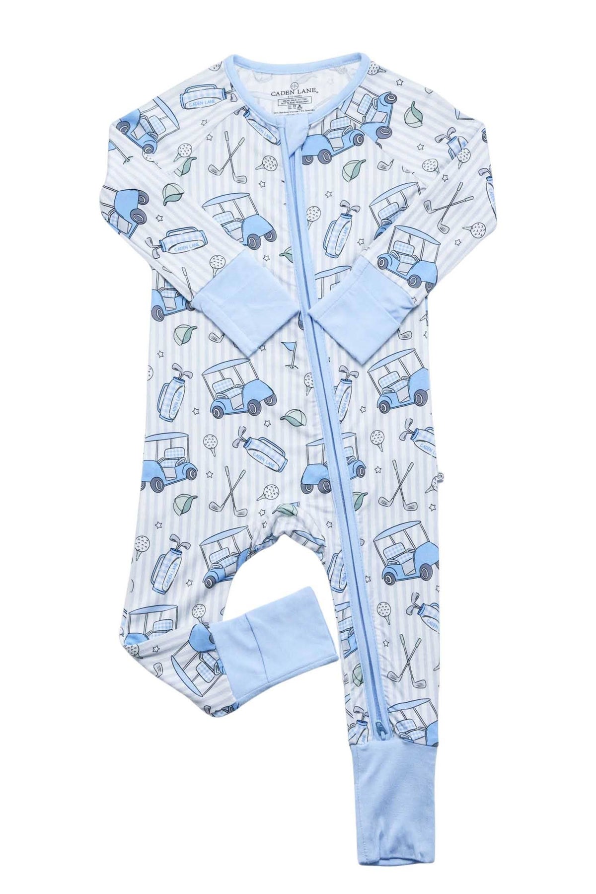 Convertible Bamboo Zip Romper | Caddie Crew Blue