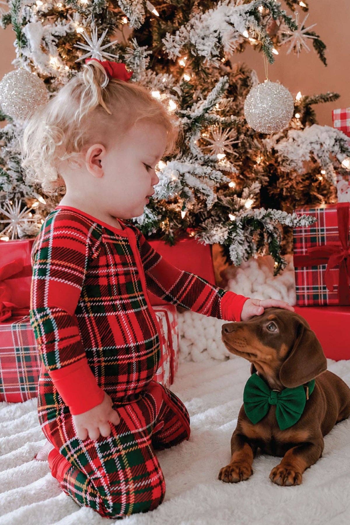 Christmas Bamboo Convertible Zipper Romper | Plaid Tidings