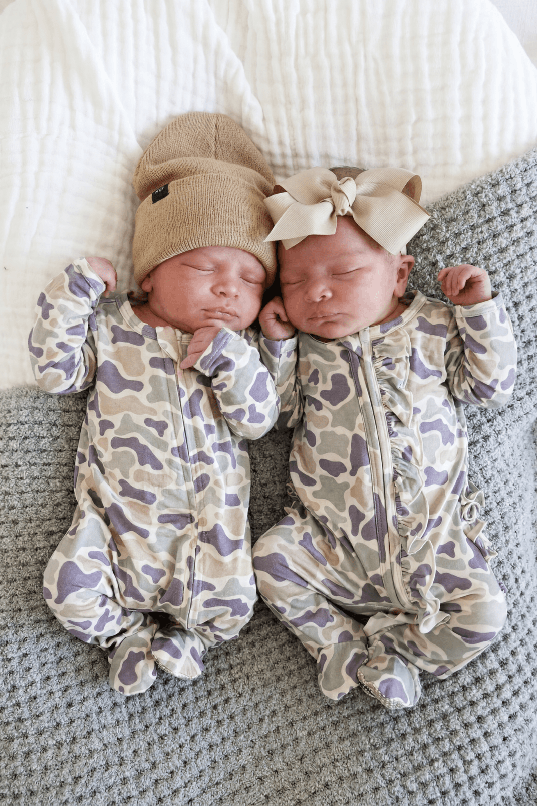 Bamboo Zipper Footie | Camo Cutie