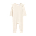 Mila Waffle Knit Flutter Sleeve Romper - Ivory