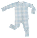 Blue Gingham Convertible Zip Pjs