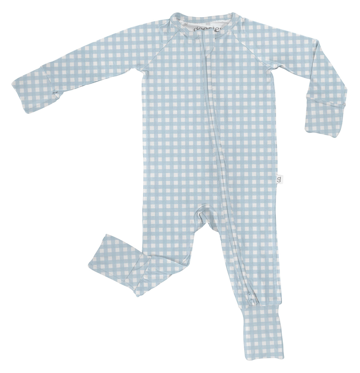 Blue Gingham Convertible Zip Pjs