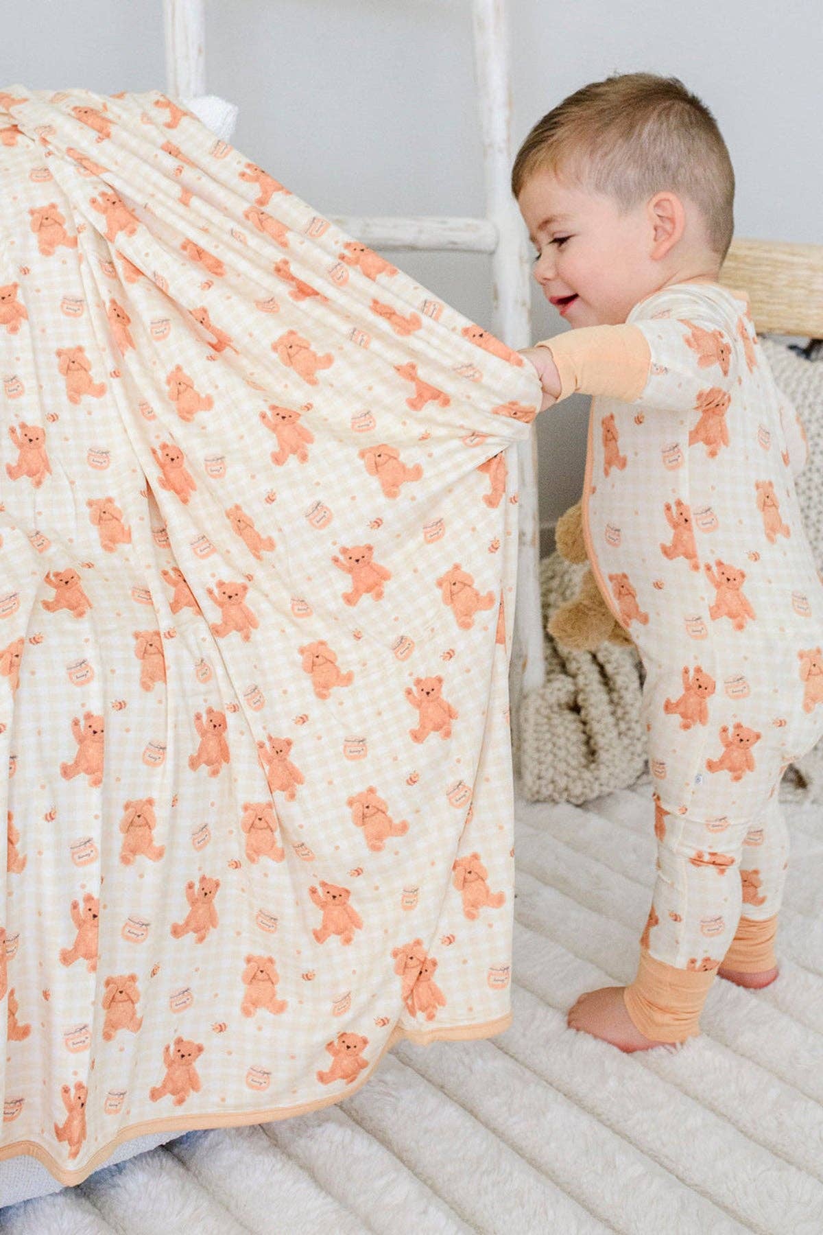 Convertible Bamboo Zip Romper | Honey Bear