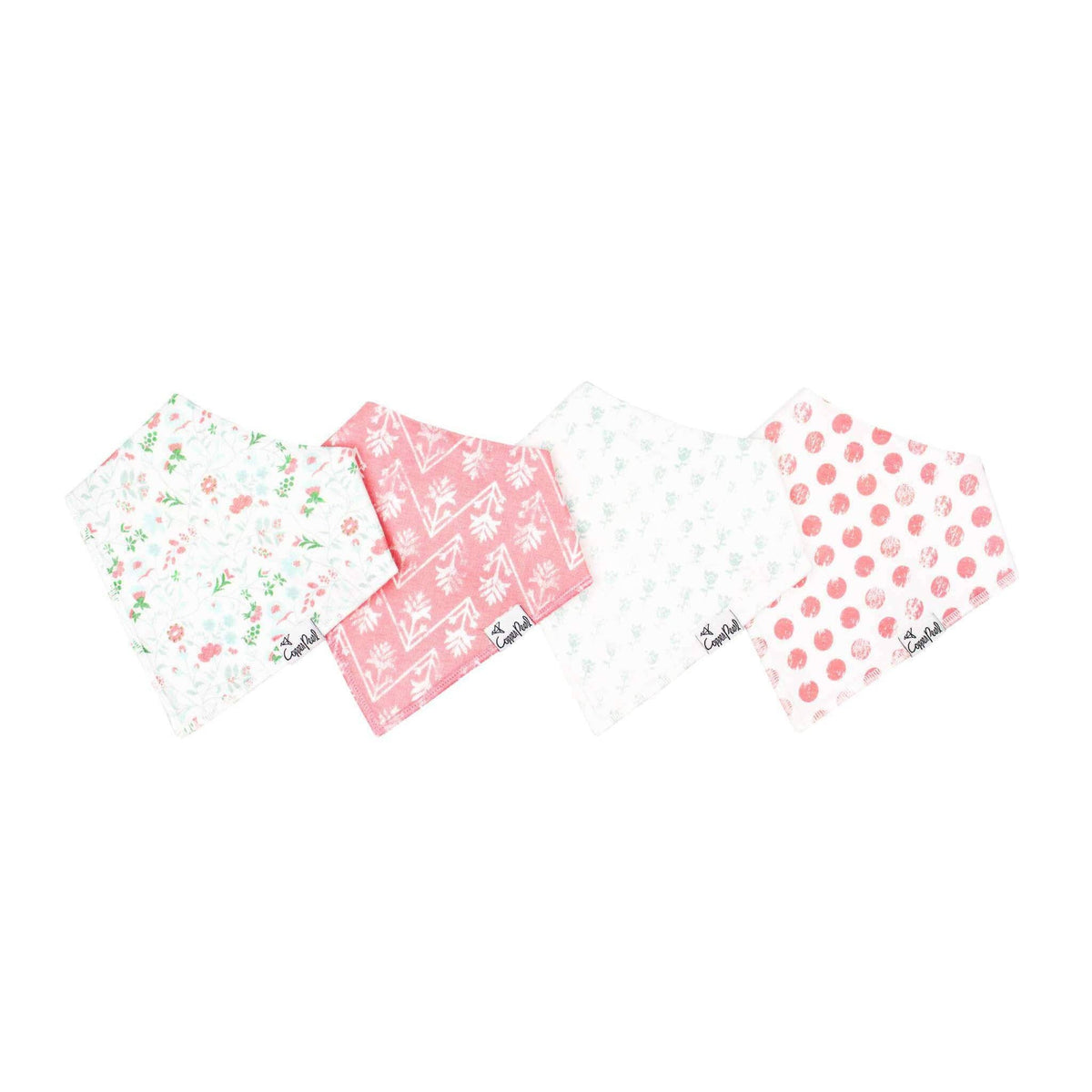 4 Pack Baby Bandana Bibs - Claire
