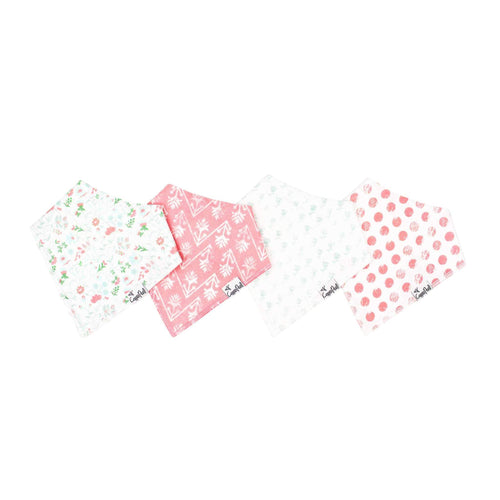 4 Pack Baby Bandana Bibs - Claire