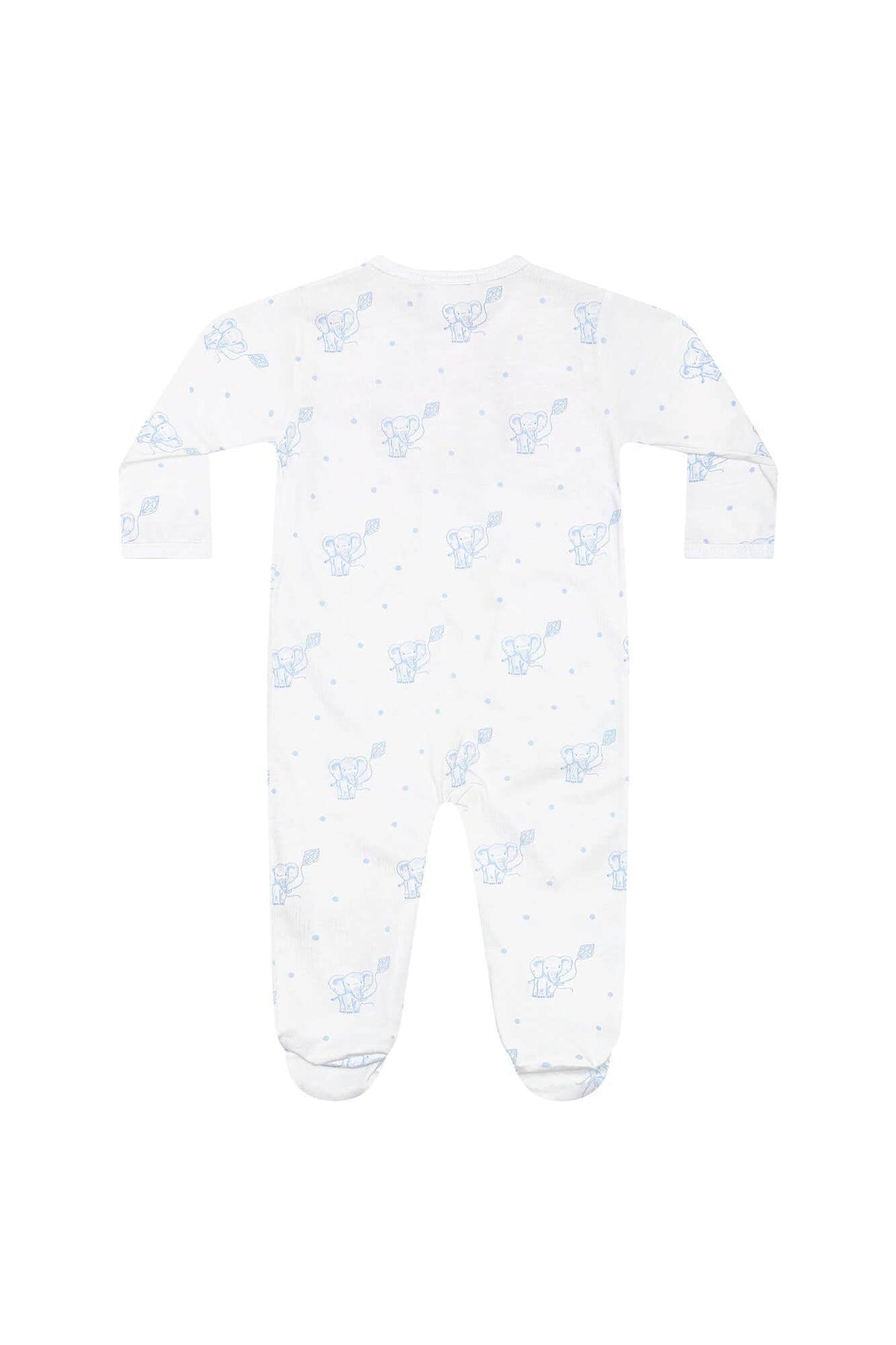 Blue Elephant Zipper Footie