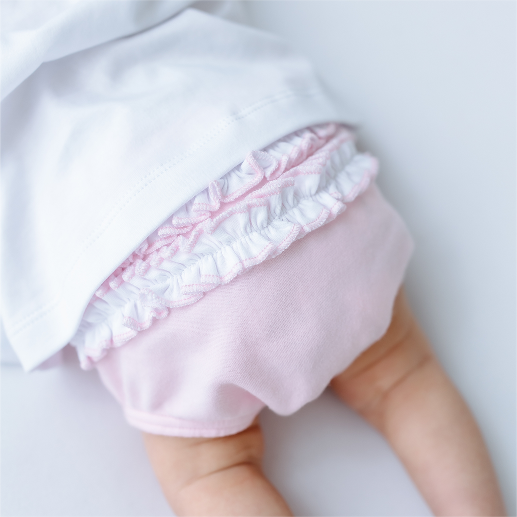 Little Golfer Ruffle Diaper Cover Set - Pink