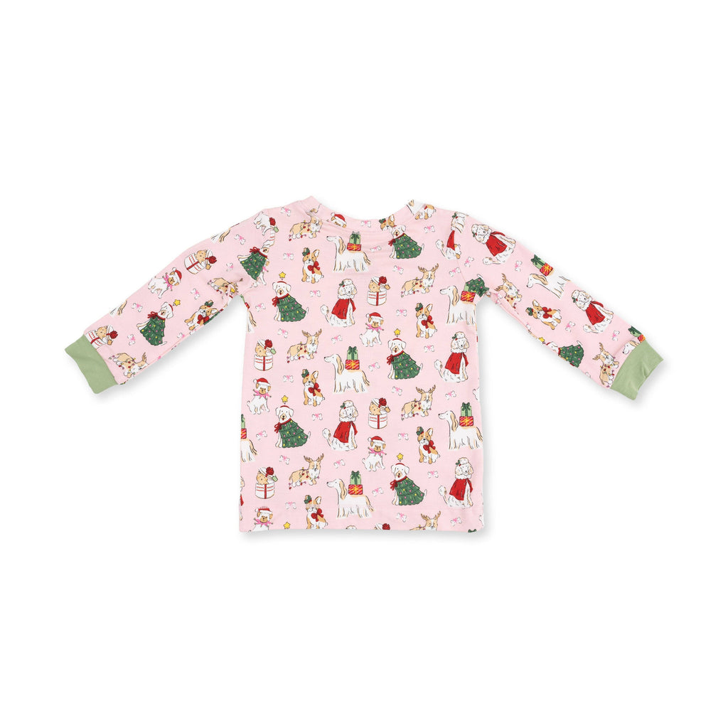Christmas Dogs Pink - Long Sleeve Loungewear Set