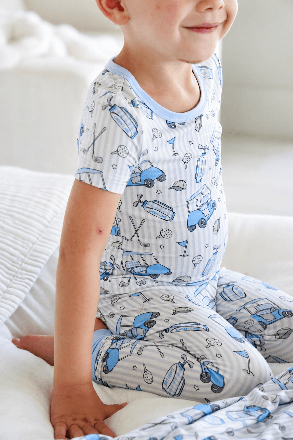 Two-Piece Bamboo Pajama Set | Caddie Crew Blue