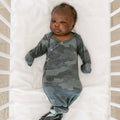 Newborn Knotted Gown - Hunter