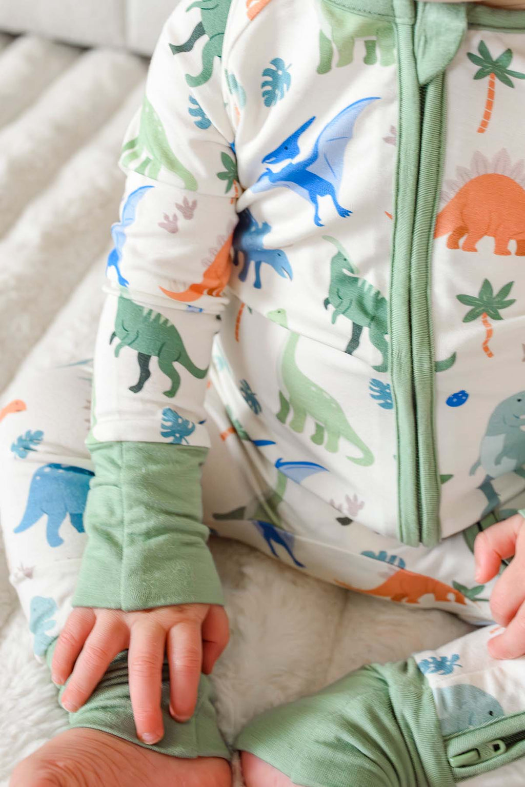 Convertible Bamboo Zip Romper | Little Fossil Neutral