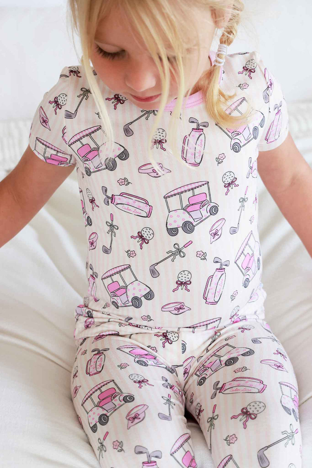 Two-Piece Bamboo Pajama Set | Caddie Crew Pink