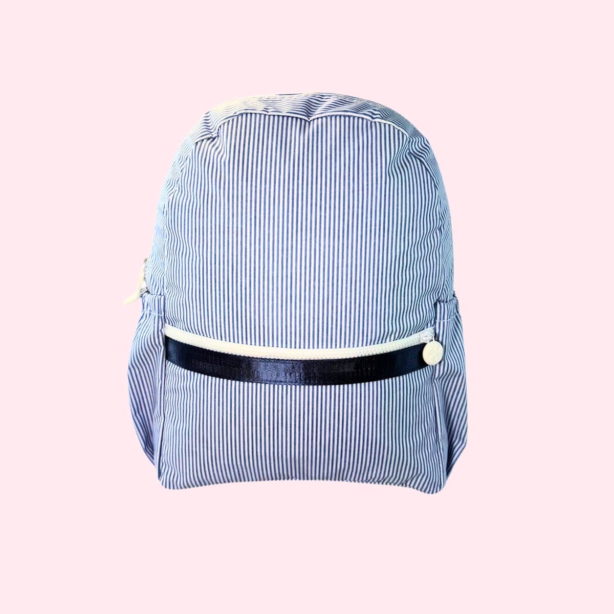 Wipeable Navy Preppy Stripe Backpack