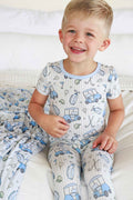 Two-Piece Bamboo Pajama Set | Caddie Crew Blue