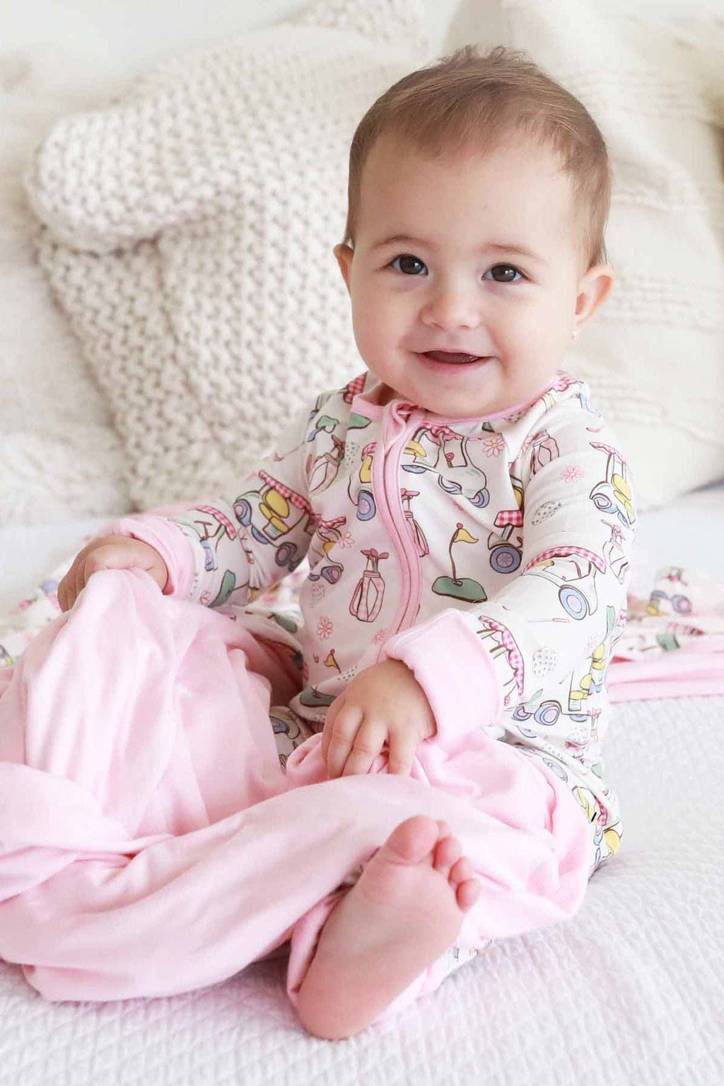 Country Club Cuties Convertible Zip Romper | Pink