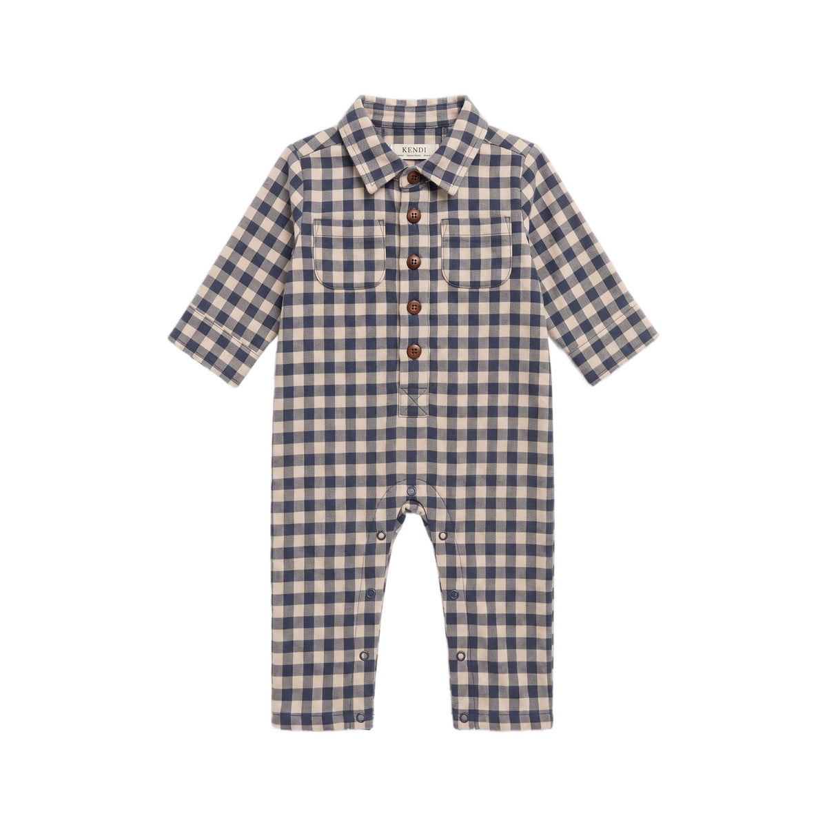 Mishka Flannel Lined Collar Romper - Swindon Plaid