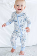 Convertible Bamboo Zip Romper | Caddie Crew Blue