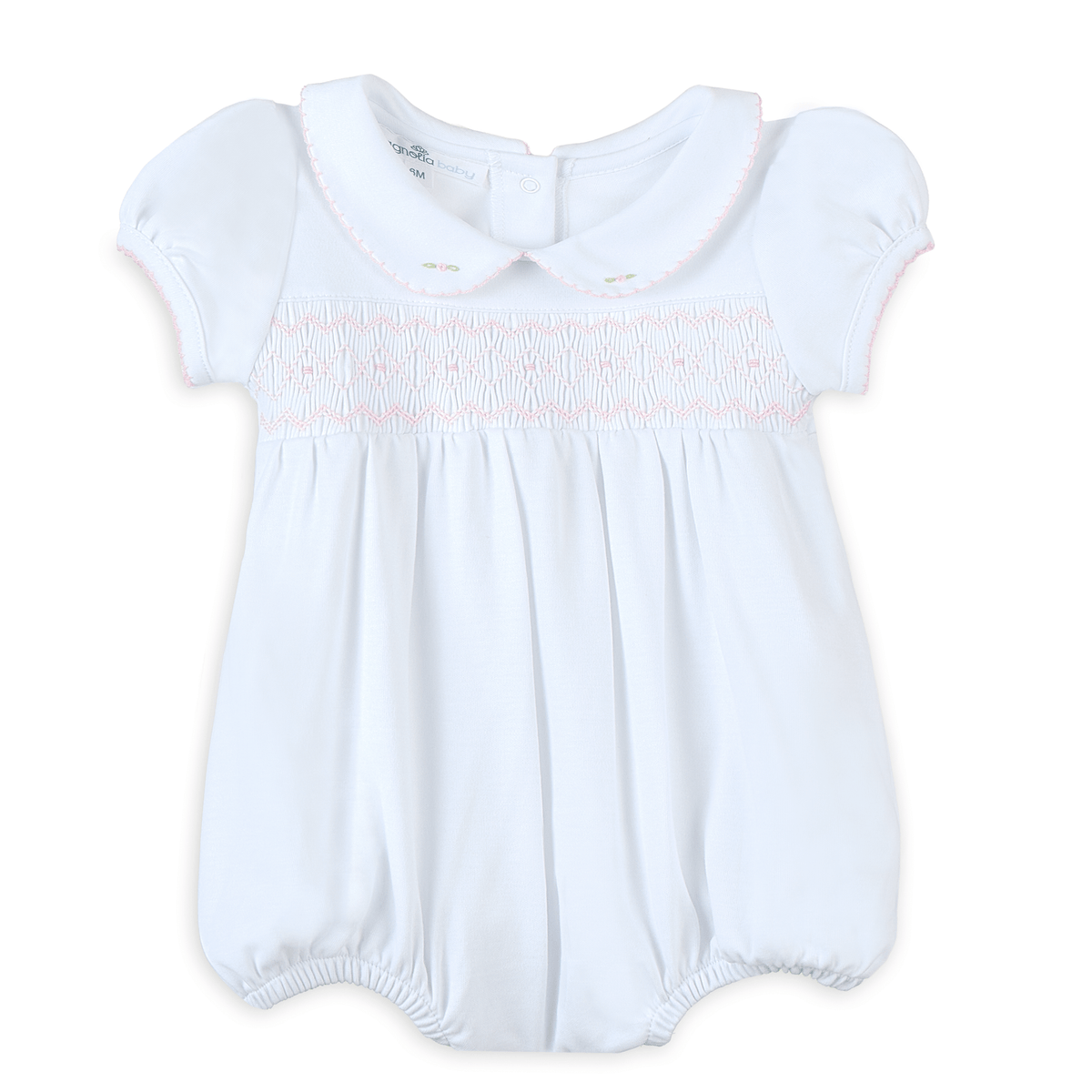 Lizzie's Classics Smocked Short Sleeve Bubble - Pink